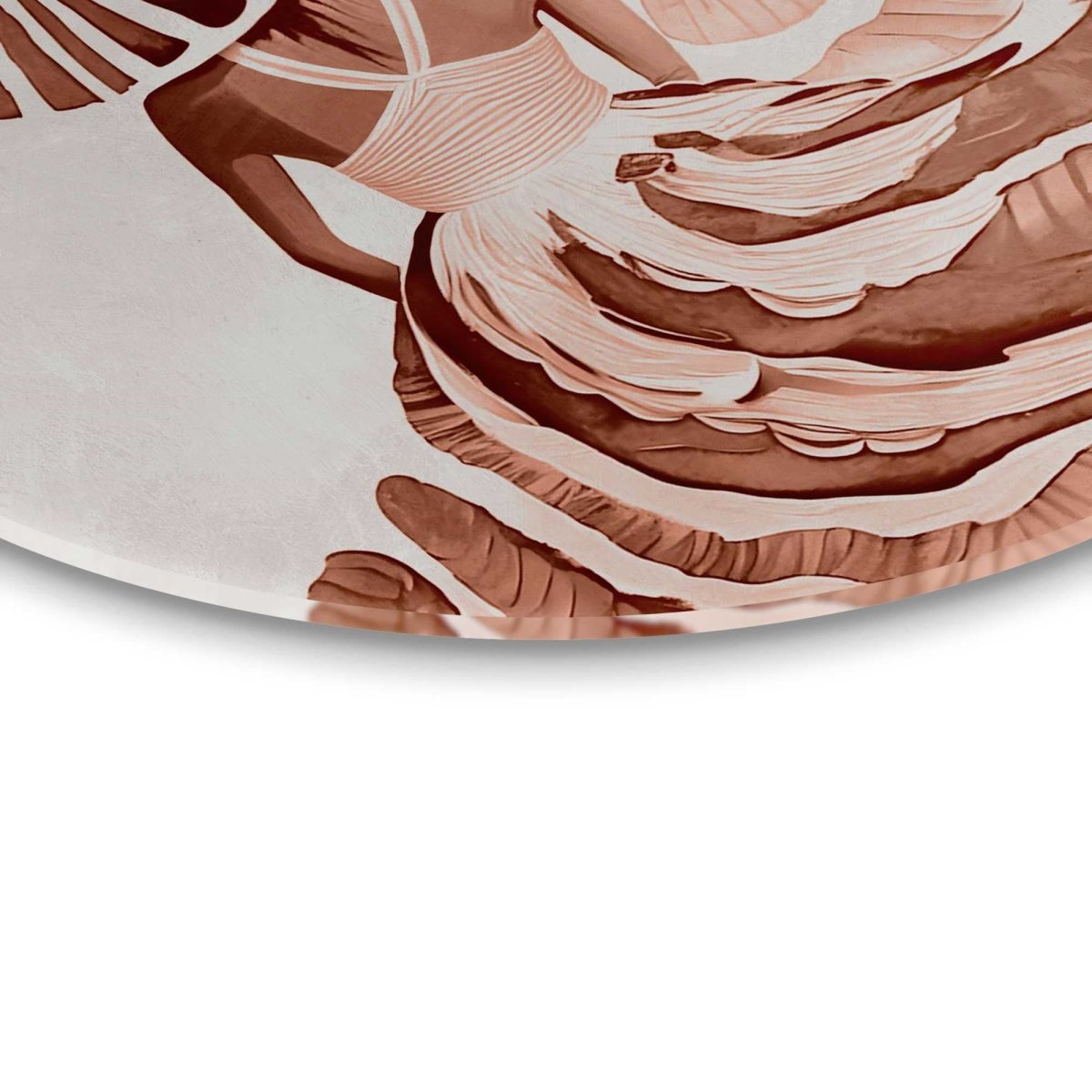 Glasschilderij Ronde jurk terracotta 70 Rond - Reinders