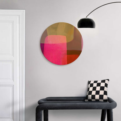 Glasschilderij Roze tinten I 50 Rond - Reinders