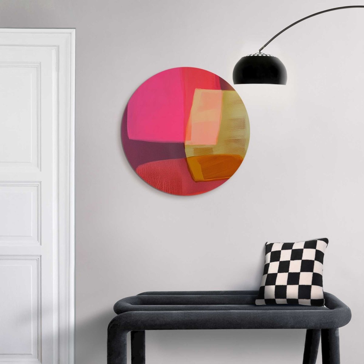 Glasschilderij Roze tinten II 50 Rond - Reinders