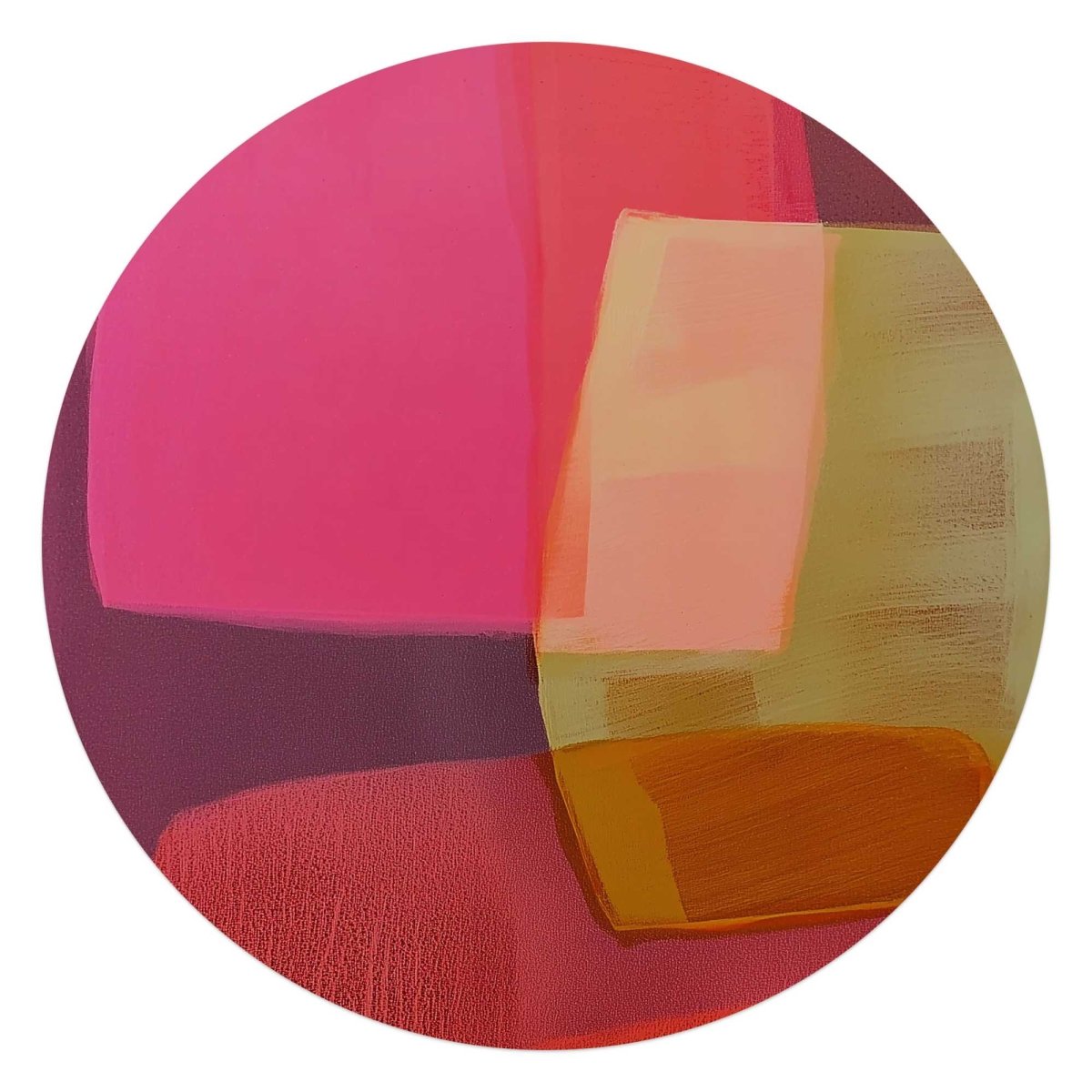 Glasschilderij Roze tinten II 70 Rond - Reinders