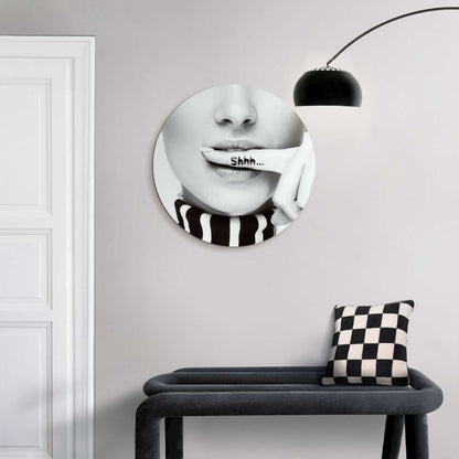 Glasschilderij Shhh.. 50 Rond - Reinders