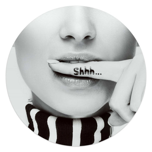 Glasschilderij Shhh.. 50 Rond