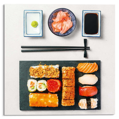 Glasschilderij Sushi Menu 30x30 - Reinders