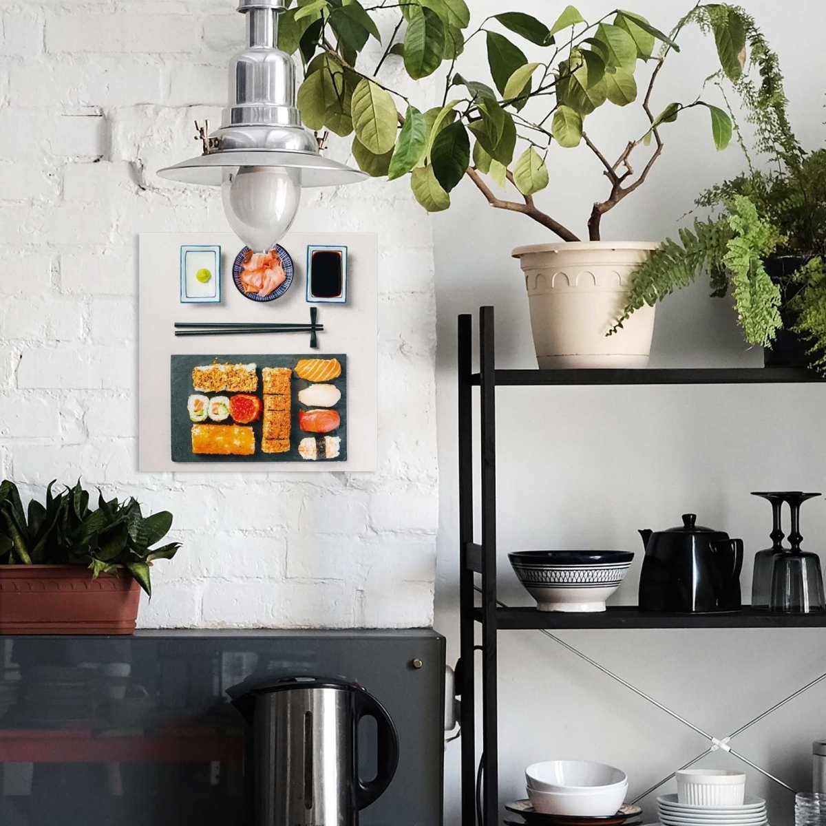 Glasschilderij Sushi Menu 30x30 - Reinders