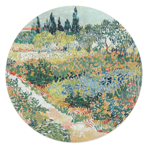 Glasschilderij Van Gogh - Tuin in Arles 50 Rond