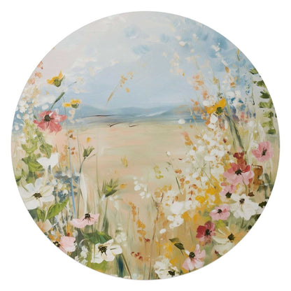 Glasschilderij Veld in bloei 70 Rond - Reinders