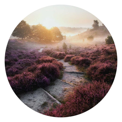 Glasschilderij Wandelpad langs de heide 70 Rond - Reinders