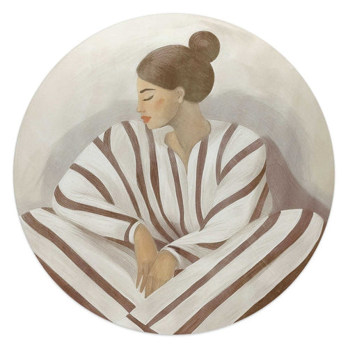 Glasschilderij Zen dame 50 Rond