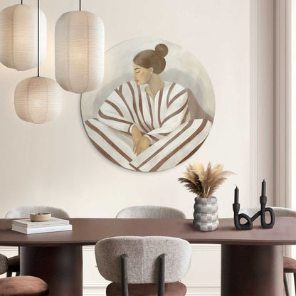 Glasschilderij Zen dame 70 Rond - Reinders