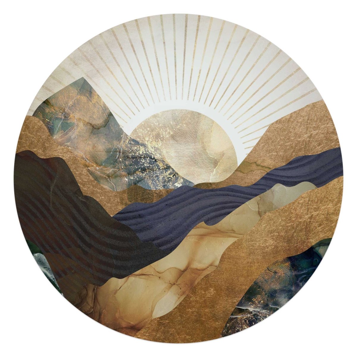 Glasschilderij Zon en bergen 70 Rond - Reinders