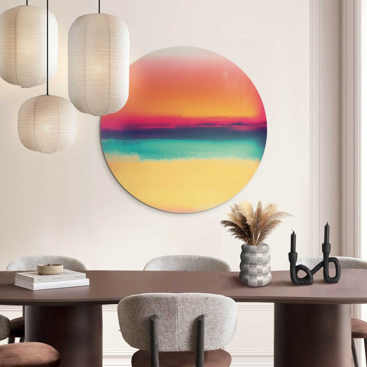Glasschilderij Zonsondergang 70 Rond - Reinders