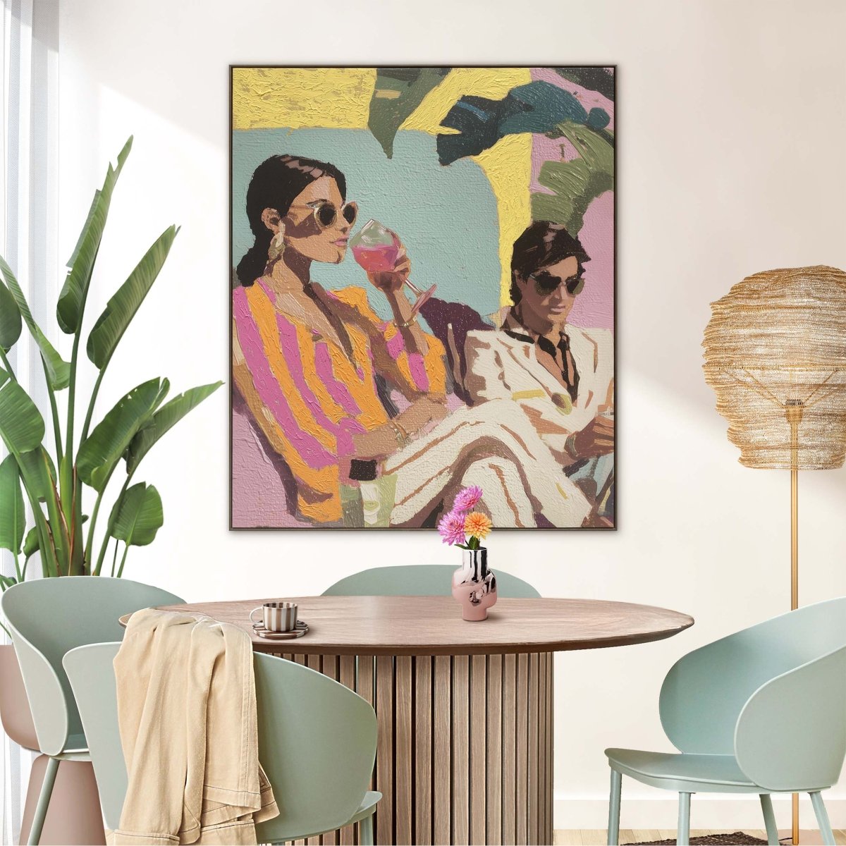 Mixed media Cocktails in de zon 120x100 - Art Frame - Reinders
