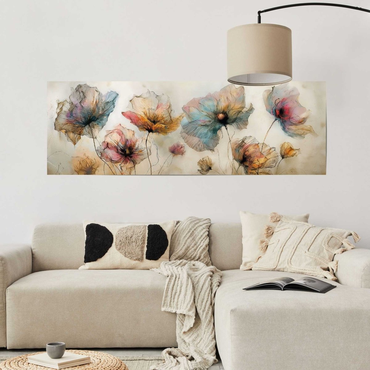 Poster Aquarel Bloemen 53x158 - Reinders