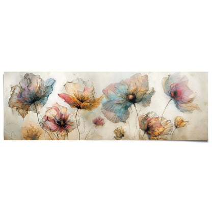 Poster Aquarel Bloemen 53x158 - Reinders
