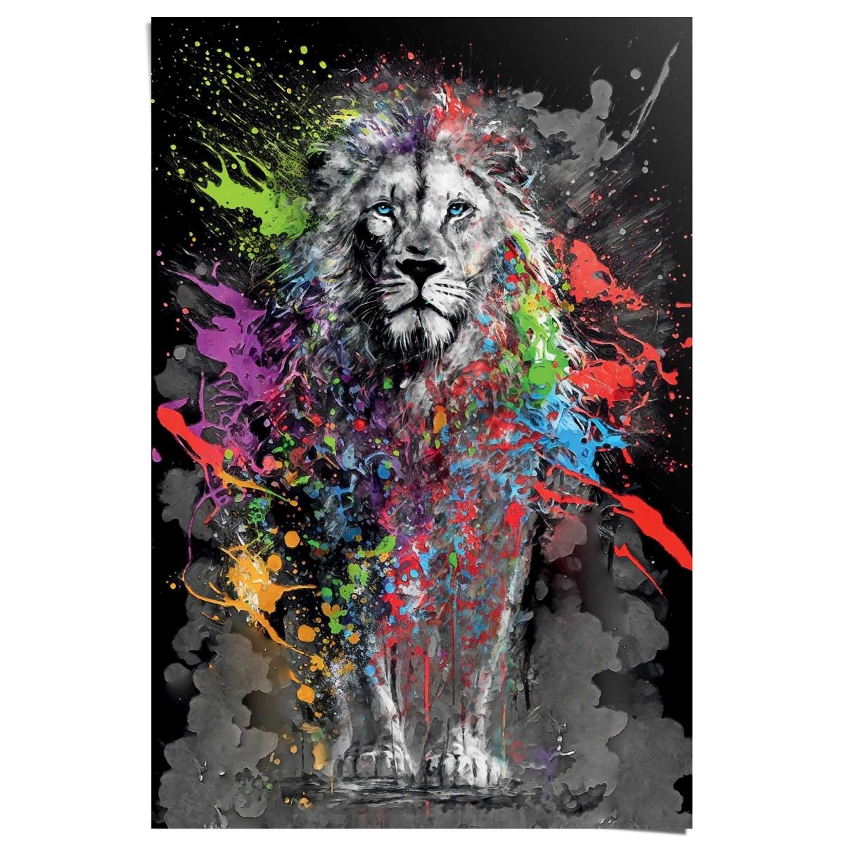 Poster Coloured Lion 91,5x61 - Reinders