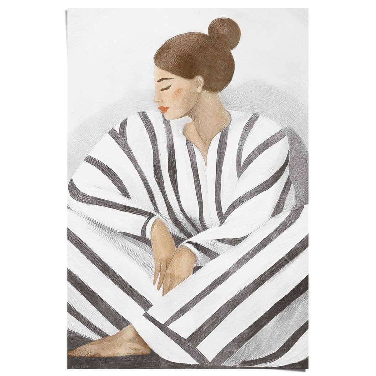 Poster Zen dame grijs 91,5x61 - Reinders