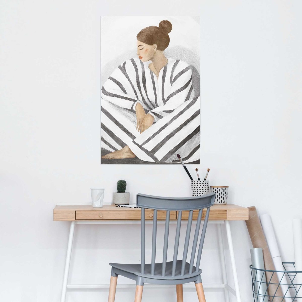 Poster Zen dame grijs 91,5x61 - Reinders