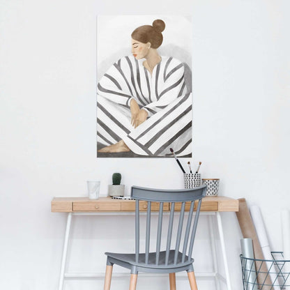 Poster Zen dame grijs 91,5x61 - Reinders
