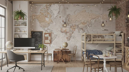 Fotobehang Wereldkaart 260x384