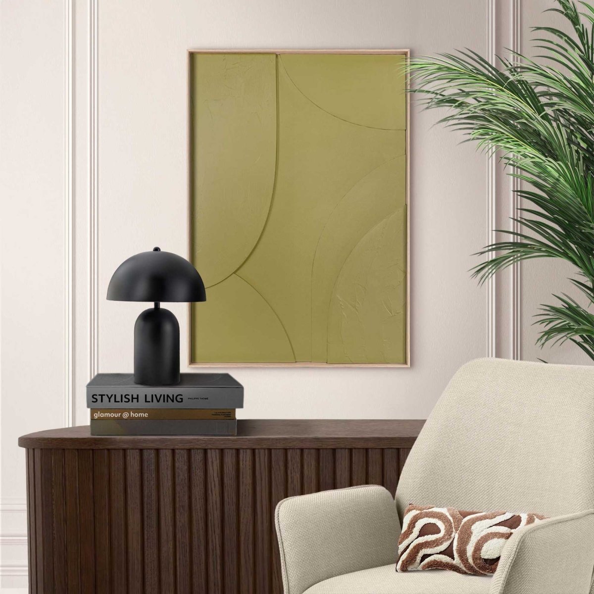 Schilderij 3D Art Terrace vintage green 70x50 - Reliëf Art - Reinders