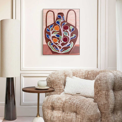 Schilderij Aardewerk Vaas 40x50 - Framed Panel - Reinders