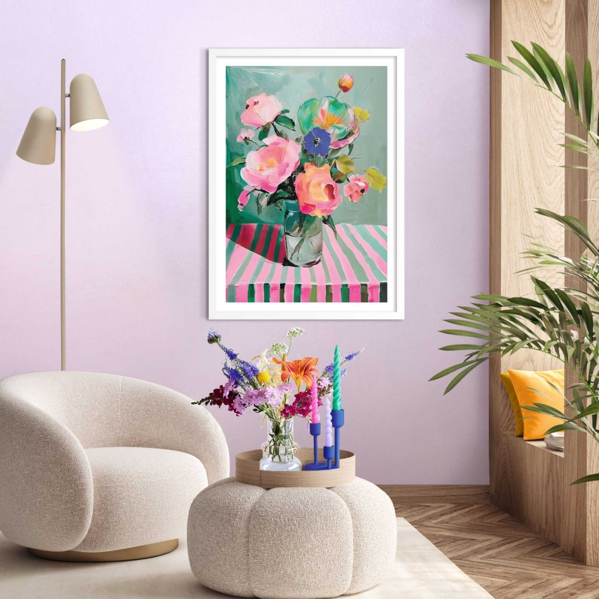 Schilderij Bloemen op tafel 70x50 - Reinders