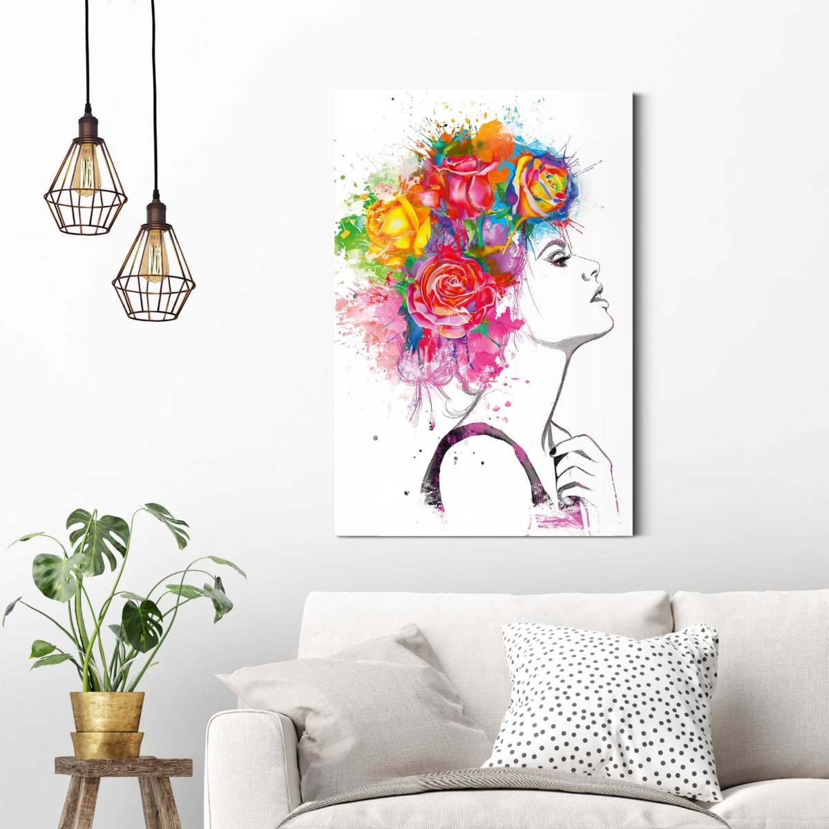 Schilderij Bloemenkrans 90x60 - Reinders