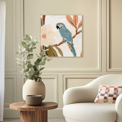 Schilderij Botanische Papegaai 50x50 - Slim Frame - Reinders