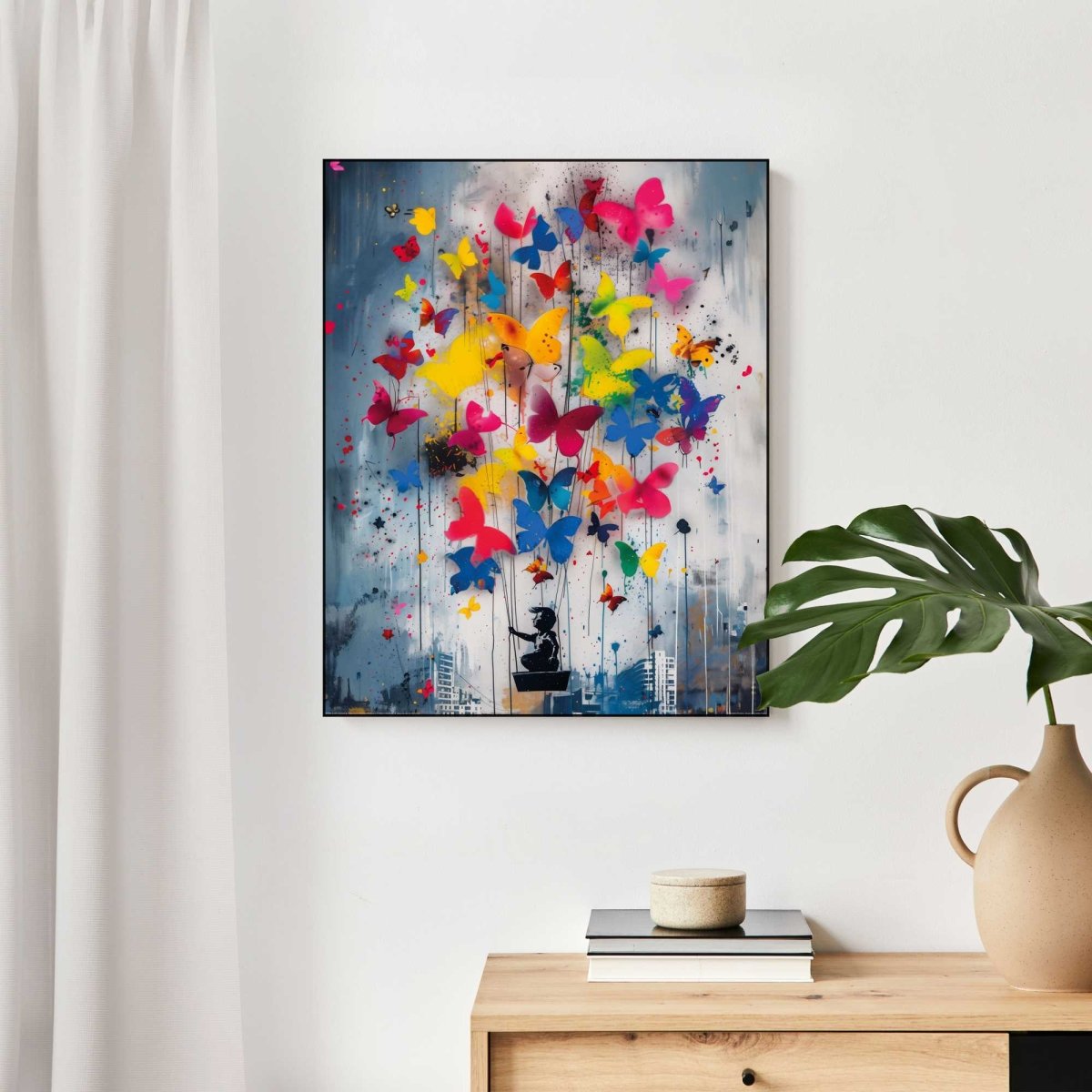 Schilderij Butterfly Balloon 50x40 - Reinders