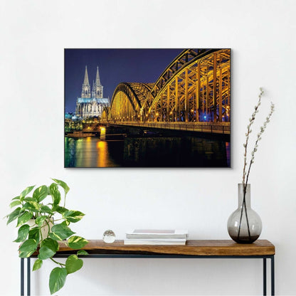 Schilderij Cologne Skyline at Night 50x70 - Reinders
