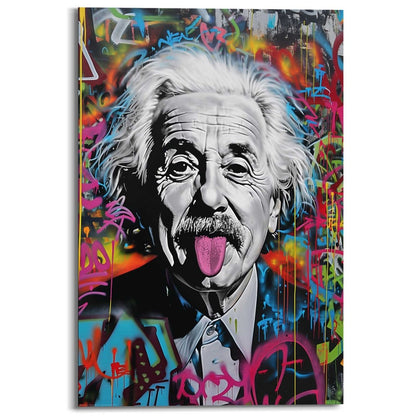 Schilderij Graffiti Einstein 90x60 - Reinders
