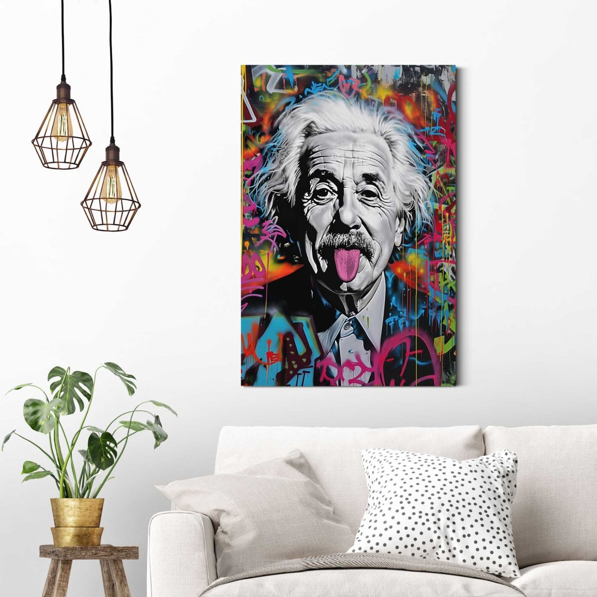 Schilderij Graffiti Einstein 90x60 - Reinders