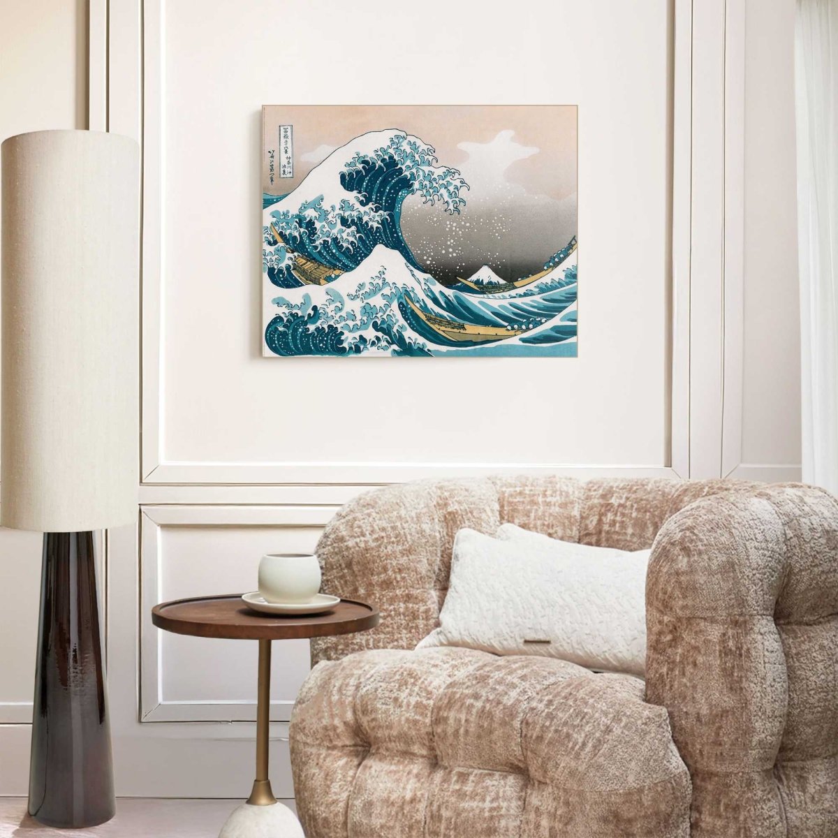 Schilderij Hokusai - The Great Wave 50x40 - Framed Panel - Reinders