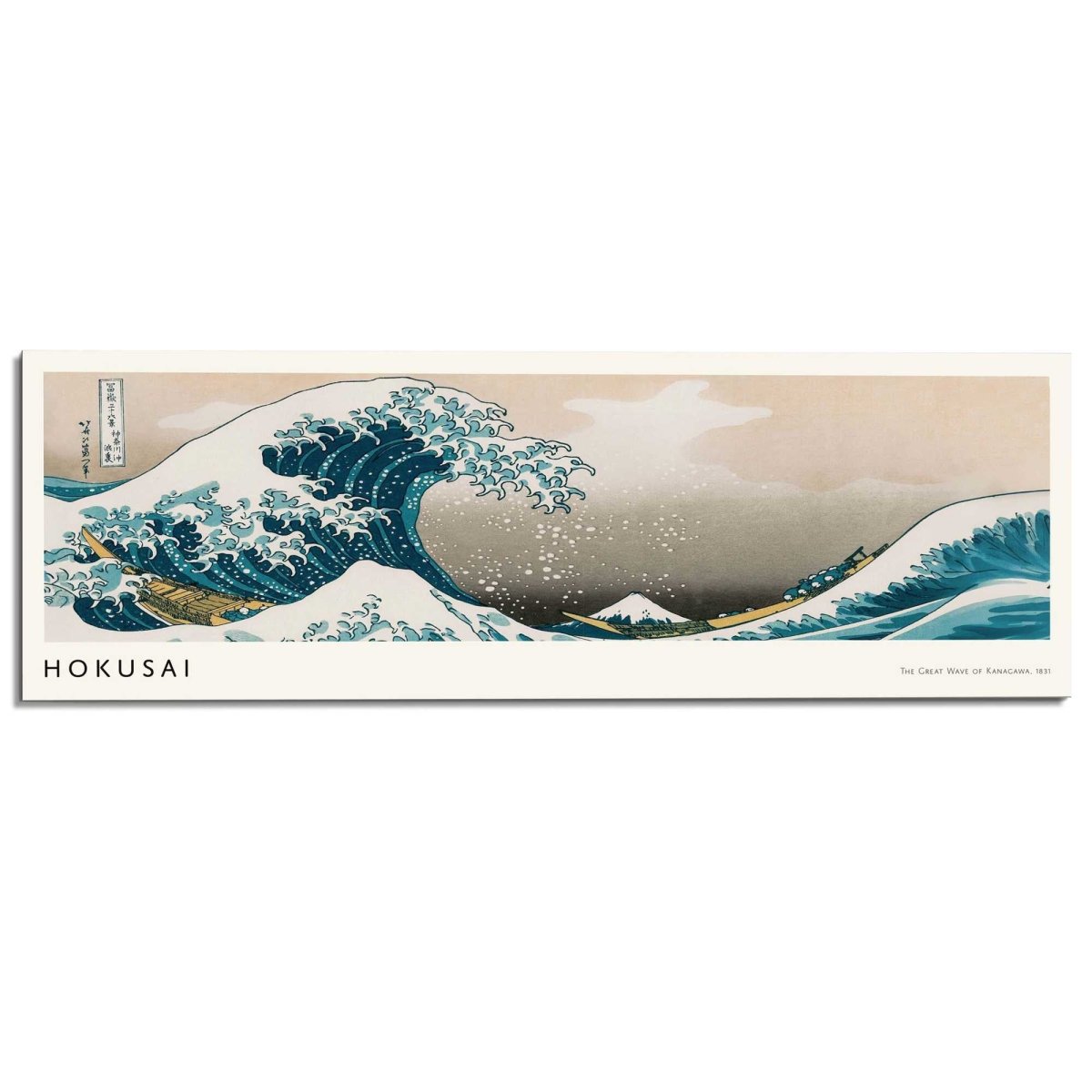 Schilderij Hokusai - The Great Wave 52x156 - Deco Panel - Reinders