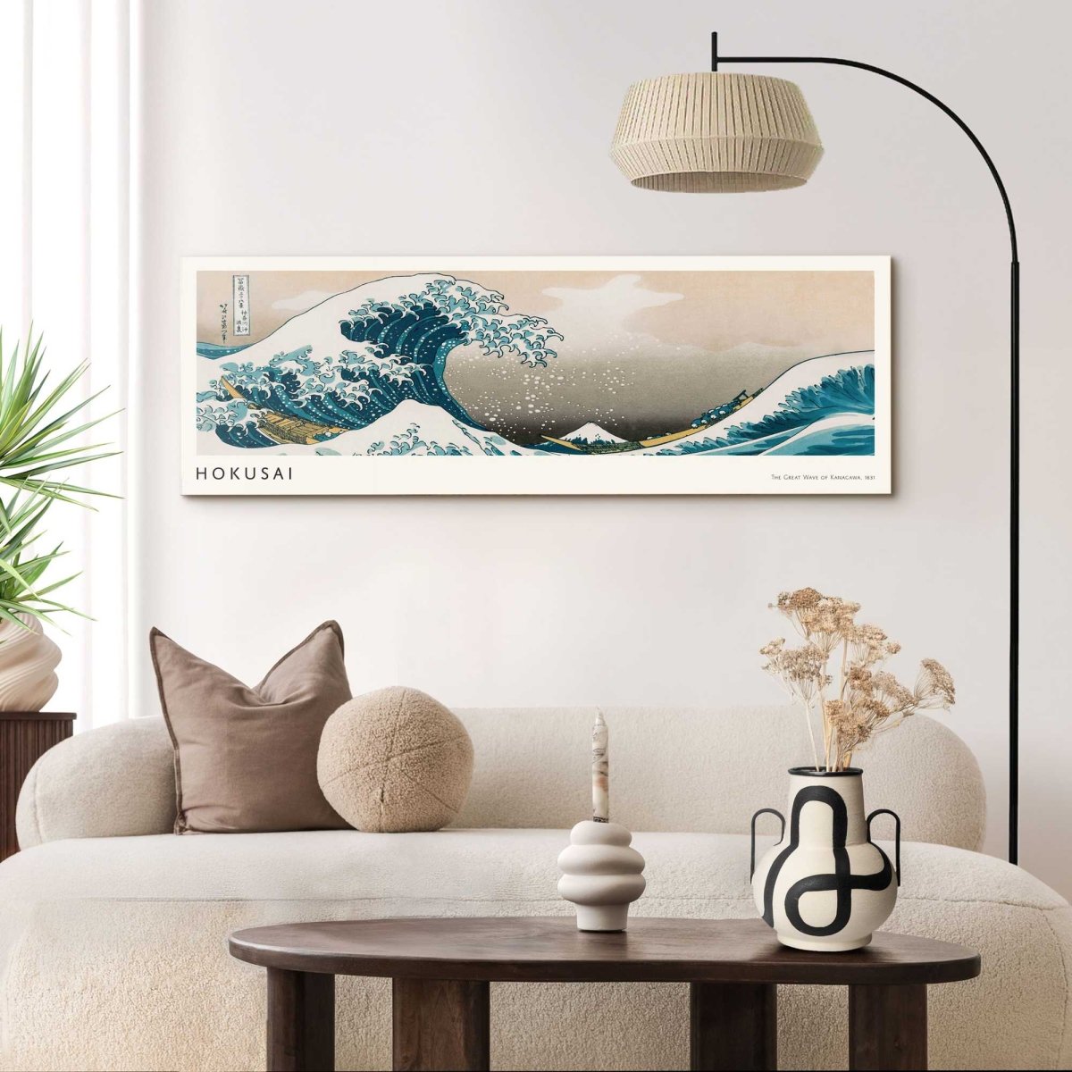 Schilderij Hokusai - The Great Wave 52x156 - Deco Panel - Reinders