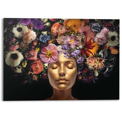 Schilderij Hoofd met bloementooi 100x140 - Reinders
