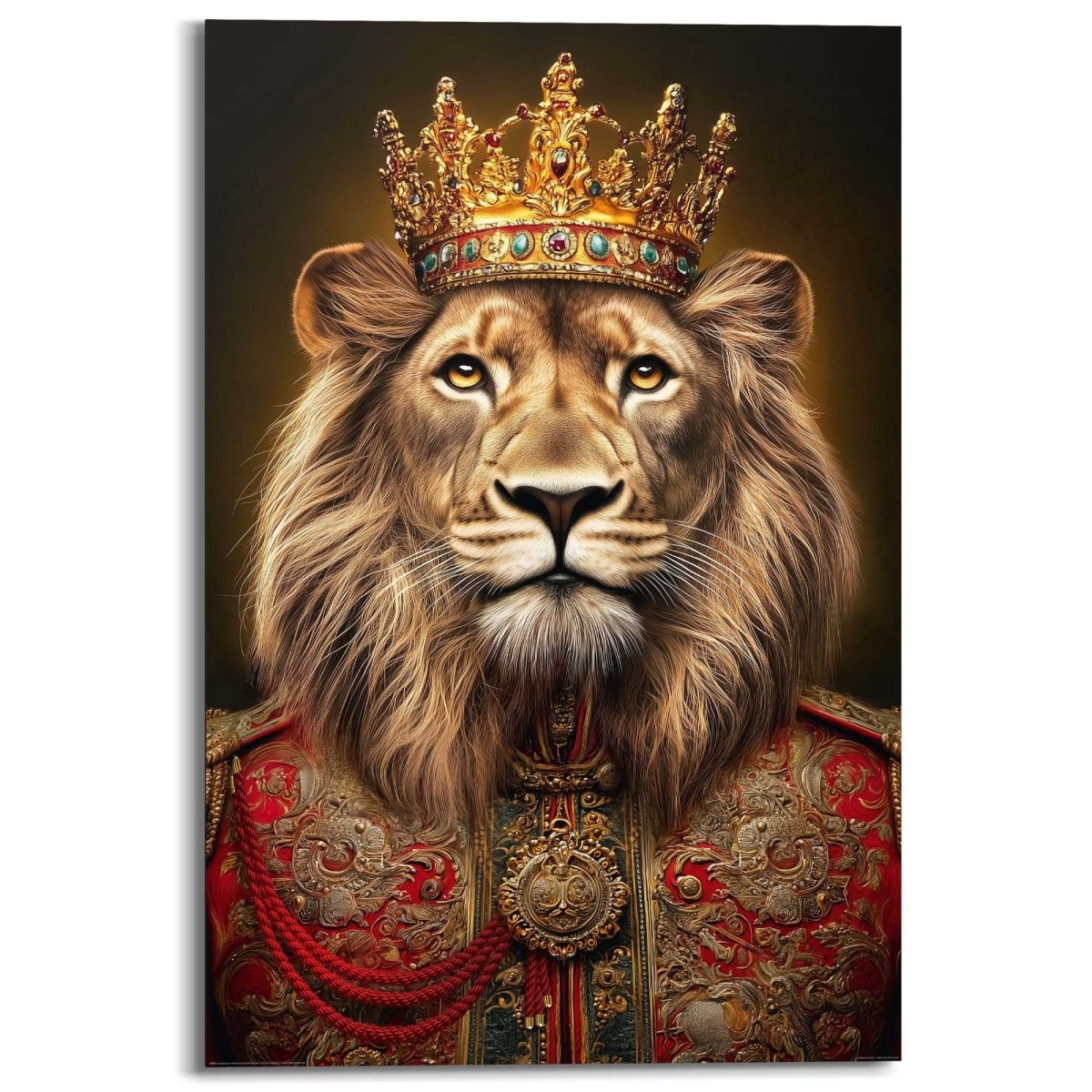 Schilderij Leeuwenkoning 90x60 - Deco Panel - Reinders