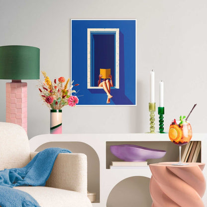 Schilderij Lezen bij het Raam 40x30 - Slim Frame - Reinders