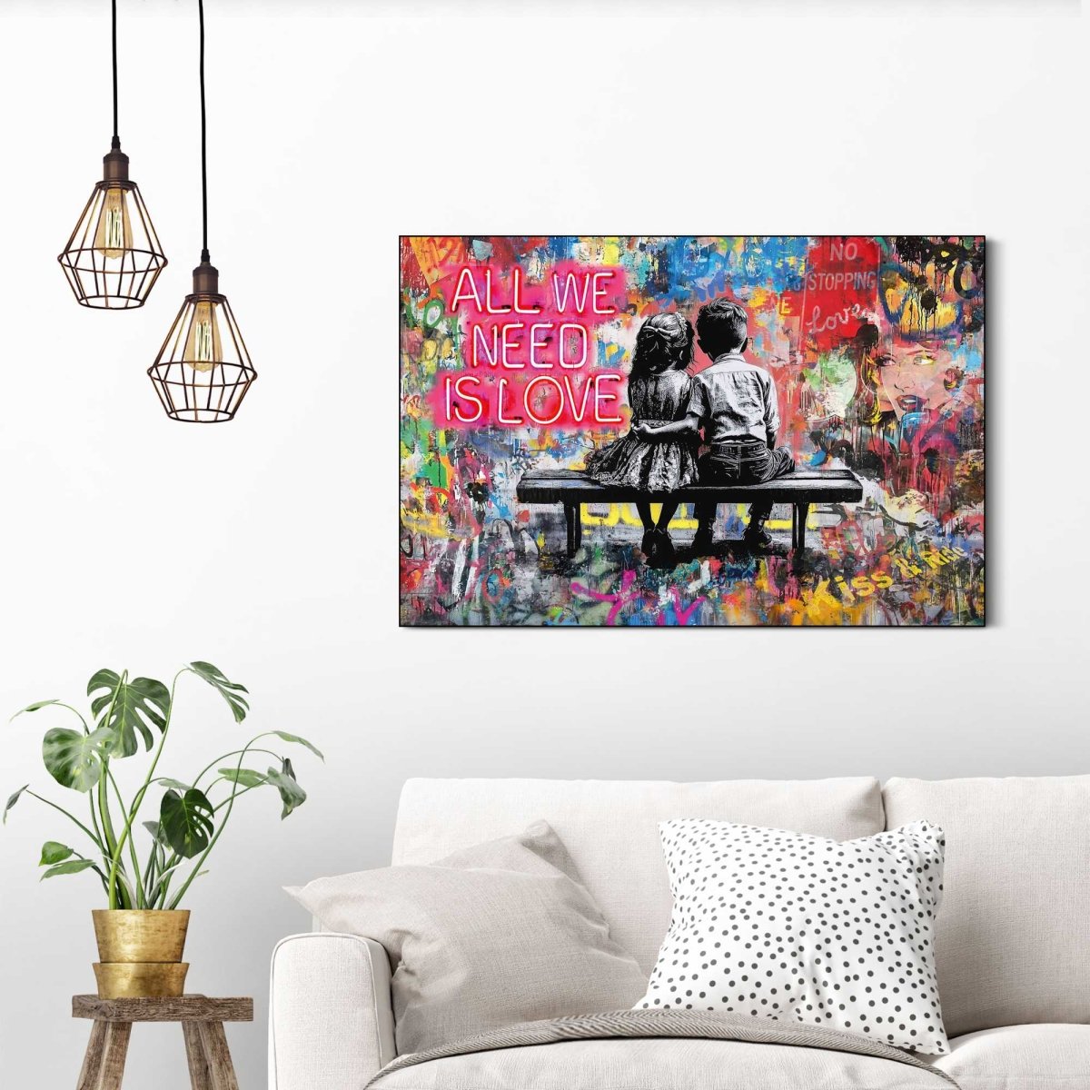 Schilderij Love is All We Need 60x90 - Reinders