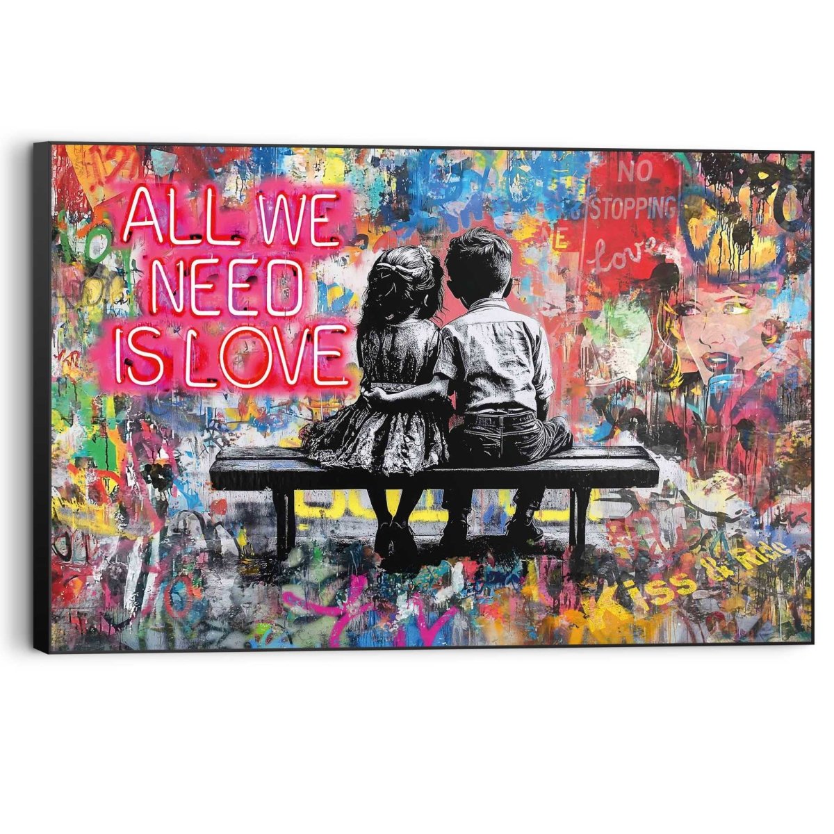 Schilderij Love is All We Need 60x90 - Reinders