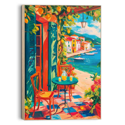 Schilderij Mediterraan terras 60x90 - Framed Panel - Reinders