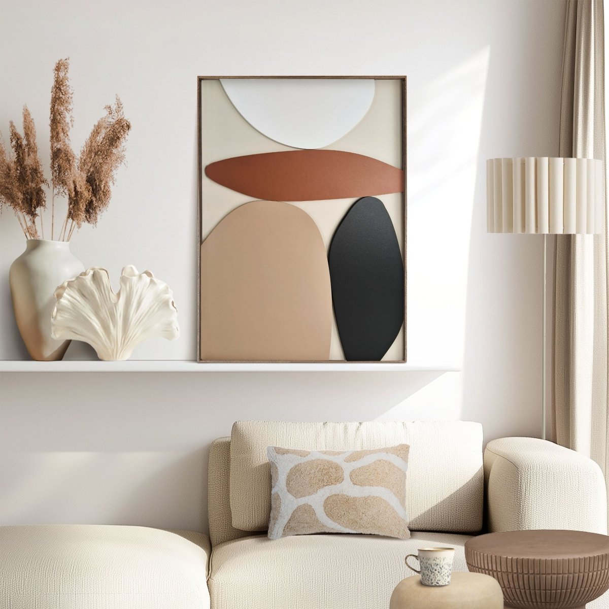 Schilderij Natuurtinten 70x50 - Reliëf Art - Reinders