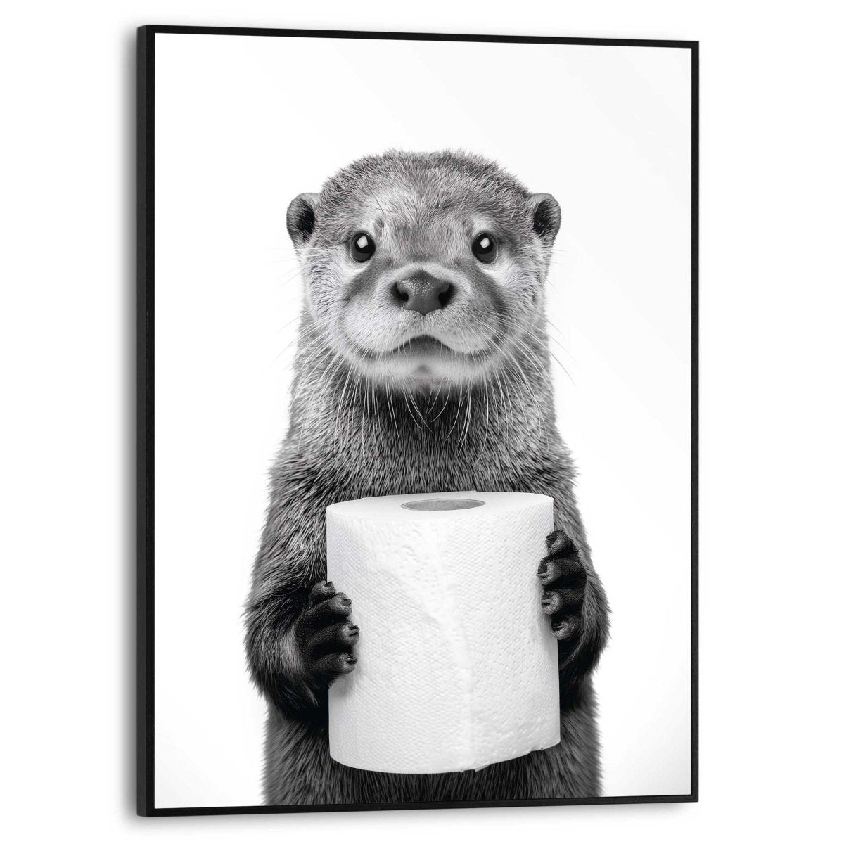 Schilderij Otter met toiletpapier 40x30 - Slim Frame - Reinders