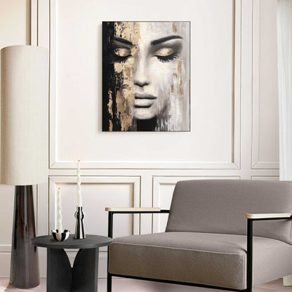 Schilderij Stilte in Goud 50x40 - Framed Panel - Reinders