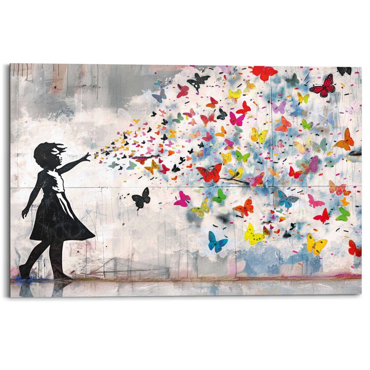 Schilderij Street art vlinders 60x90 - Reinders