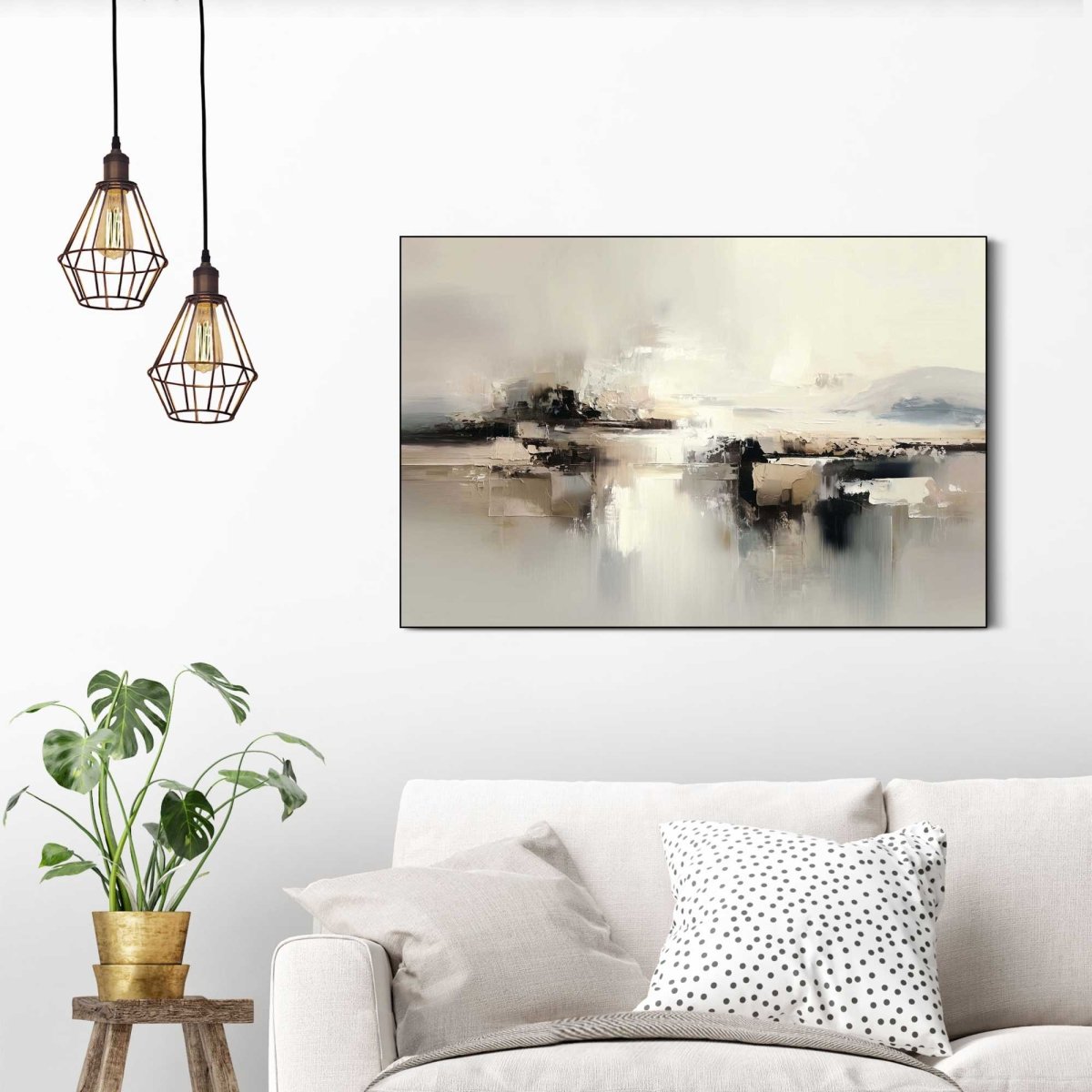 Schilderij Zachte Horizon 60x90 - Framed Panel - Reinders