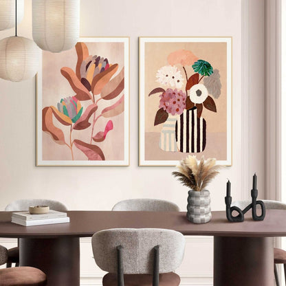Schilderijen set Bloemen 70x50 - Slim Frame - Reinders