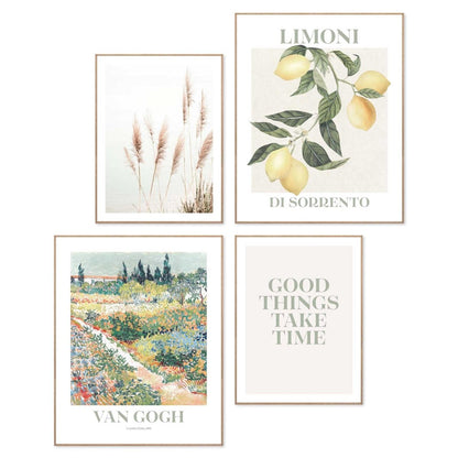 Schilderijen set Van Gogh tuin in bloei 50x40 - Slim Frame - Reinders