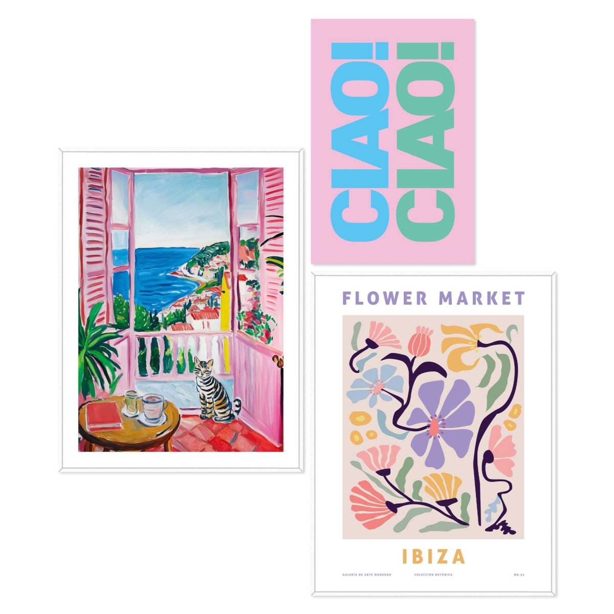 Set wanddecoratie in diverse formaten Zomer aan Zee 40x30 - Slim Frame - Reinders