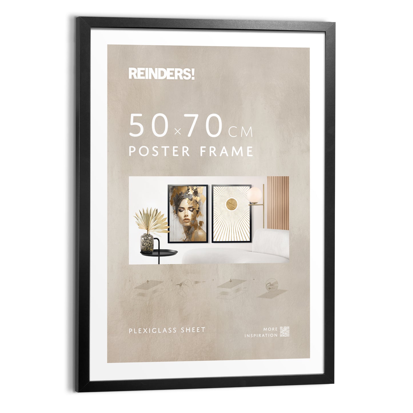 Wissellijst hout poster 50x70 zwart